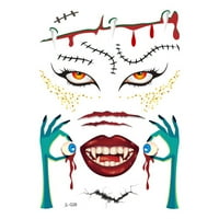 Naljepnice za tetovažu ekološki prihvatljiva vodootporna odvojiva bezbolna zabavna uloga reproduktora Papir Halloween Simulacija Scar naljepnica za maskar