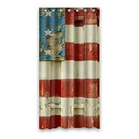 Mohome američka zastava pozadina drveta dizajn uzorka za tuširanje, vodootporna poliesterska tkanina za tuširanje