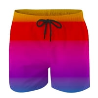 Hlače za muškarce Ljeto plus kratke hlače za muškarce gradijentne kratke hlače sa džepovima Elastične struke hlače na plaži Crveni XL U280