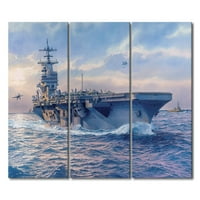 Uokvirena platna zidna umjetnička set, 42 X28 Navy Watership Canvas Art Decor