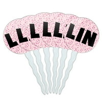 Lin Cupcake Picks Toppers - Set od - ružičastih mrlja