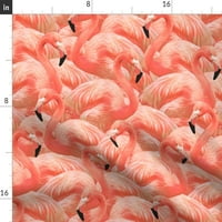 TISKANDNI TIJEK, platna pamučna platna - Flamingo Coral Pink Flamingos Otok Egzotični životinjski tisak