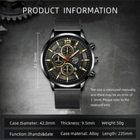 Muški satovi Ležerni od nehrđajućeg čelika Analogni kvarcni sat Muškarci Ručni sat Sat Datum poslovanja Ležerni sat