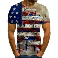 Muške majice Američka zastava Ispis kratkih rukava 4. jula Streetwear majica