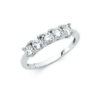 Jewels 14k bijeli zlatni prsten Kubični cirkonijski CZ godišnjica vjenčanica veličine 5.5