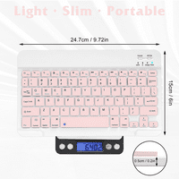 Punjiva Bluetooth tastatura i miš Combo ultra tanka pune tipkovnice i ergonomski miš za Xiaomi RedMI bilješku i sve Bluetooth omogućeno MAC tablet iPad PC laptop - Flamingo Pink