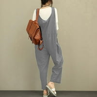 Jumpsuits za žene ljetne retro radne pantalone sa džepovima prevelike labave duge vrećaste ukupne pantalone