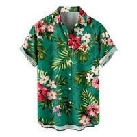 Ovratnik majica casual muške labave rever ispis kratkih rukava dugmeta u obliku luka cvjetna košulja pješčane plaže Havajski