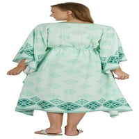 Bimba Womens tiskani Rayon Cover-up Caftan dugačak kimono maxi haljina s maxi split plaža kaftna haljina