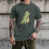 Košulje za muškarce Cleariance Casual Grafički printira okrugli vrat pulover Dinosaur Print majica kratkih rukava
