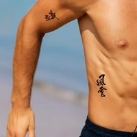 Kineski znakovi Privremene tetovaže 50+ dizajna, crno slovo Tattoos Uskrs, realna riječ dugotrajna vodootporna