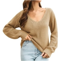 V džemperi za žene za žene Jesen Zimskog klirensa, džemperski džemperi za žensko dugme za žensko i zimsko