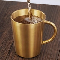 Šalice za kafu od nehrđajućeg čelika, nehrđajući čelik Dvoslojni šalice s rukom stavljajući šalica piva toplotna izolacija kućni šolja za kavu protiv pada šalice