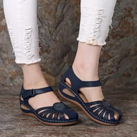 Sandale o klirensu, ljetne sandale Ljetne dame cipele kline pete retro šuplje ležerne ženske sandale ženske sandale