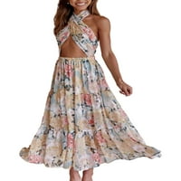 Avamo žene Maxi haljine čipke uprkos ljetno plaža sandress cvjetna tiskana duga haljina dame boemijski