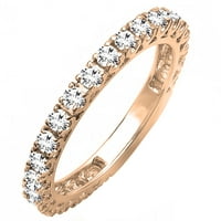 DazzlingRock kolekcija 0. Carat 18k okrugla bijela dijamantska vjernika za vjenčanje, ružino zlato,