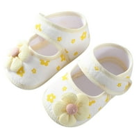 Sandale za mališane meke šetače šareno cvijeće Princeze ravne šetače cipele žute veličine 11