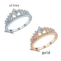 Cleance ispod $ Cotonie New Gold Privremeni prstenski prsten Crown Lady Crystal