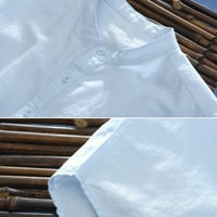 Cathalem muns košulje dugih rukava rukav muški posteljina pamučna baggy kratka retro punog t gumba majica