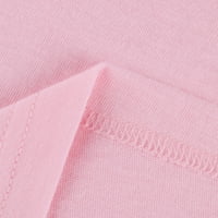 Yyeselk Professional Bluze za žene Ljetne casual roll up manžetne kratkih rukava Crew Crt Comfy majice Trendi grafički tisak Tee Pink XXL