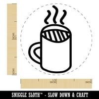 Šalica za parenje kafe doodle samo-inking gumena mastila stamper - smeđa tinta - srednja