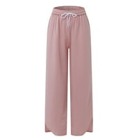 Ketyyh-Chn dame hlače casual široke hlače za noge Yoga hlače za žene ružičaste, 3xl