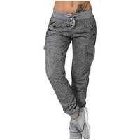 Cleariance ženske hlače Ležerne prilike labavih džepa na lima za labave hlače