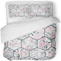 Posteljina sažetak šareni patchwork uzorak od cvijeća u stilu Vintage Retro boja Twin Veličina prekrivača sa jastukom za kućni posteljina ukras
