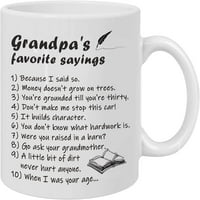 Smiješna krigla - Lista djedova omiljenih izricanja od kafe - Najbolji rođendanski pokloni za djed,