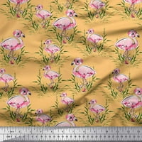 Soimoi siva pamučna proizvodna tkanina trava i flamingo ptica za štampanje tkanine sa širokim dvorištem