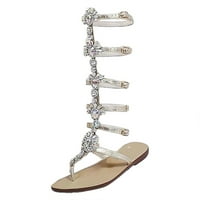 Ženska ljetna dugačka dugačka dužina koljena ravni kaiš kaiš Roman sandale