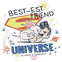 Junior's DC liga super-kućnih ljubimaca crtani film Najbolji prijatelju u univerzumu grafički tee bijeli
