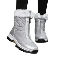 Modne žene Zimske vodootporne patentne zatvarače Držite tople snježne čizme Udobno srednje čizme cipele