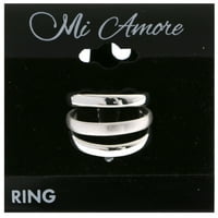 Mi Amore StackAble Višestruki prsten set srebrne tone veličine 7,00