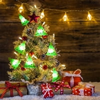 Božićne LED žičare, 20Dod Santa Claus Snowman Glave Dekoracija Načini String svjetla Baterija Noćna