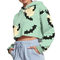 Yubatuo ženski pulover s kapuljačom s kapuljačom Halloween tiskana s dugim rukavima s dugim rukavima