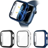 Slučajevi za zaštitni zaslon od kaljenog stakla kompatibilni sa Apple Watch serijom, Hard HD puni zaštitni poklopac poklopca kompatibilan sa IWATch serijama