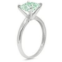 CT Sjajno princeze simulirani zeleni dijamant 14k bijeli zlatni pasijans prsten sz 4