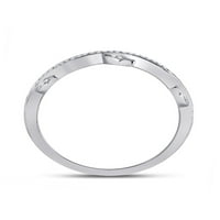 10kt bijelo zlato Ženo okruglo Diamond Vine cvjetni nosač prsten za band CTTW