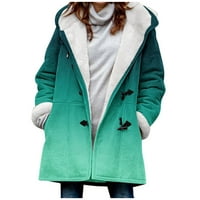 DTIDTPE jakna za spavanje Žene Ležerne prilike bez labave boje, kruti plus veličina jakne kaputi sa kapuljačom ženske kapute s dugim rukavima za žene za žene