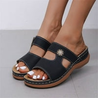 Lulshou ljetne sandale za žene, ženske cipele Čvrste boje rhinestone ženske sandale s niskim petom modne