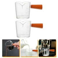 Frcolor skala mjerna staklena čaša za kafu Pečenje mjerne čaše za mjerenje drvene ručke mliječne čaše