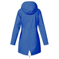 Smihono ponude Žene Čvrsto kolor kišne jakne na otvorenom dugih rukava s kapuljačom, otporan na vjetar