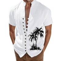 Labava bluza s majicom Veliki kratki vrtovi muškarci za odmor na plaži MENS tipka štanda košulja majica pjena pliša srednje dugi rukav muškarci