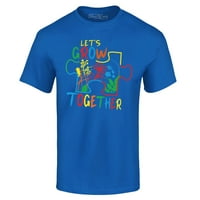 Trgovina4EVever Muškarci Raste zajedno autism puzzle grafička majica mala kraljevska plava