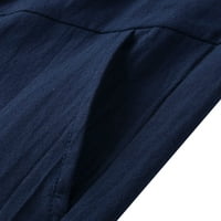 Prednjeg pija za posteljinu posteljina kaprisu hlače za žene obične gaćice sa džepovima Royal Blue XL