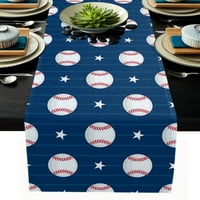 Bejzbol zvijezde Plave pruge Stolni trkač pamuk posteljina kuhinja trpezarijski stol za kućnu vjenčanje