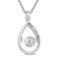 Trgovina LC Cubic cirkonijska CZ Okrugla mirling srebrna rodirana privjeska ogrlica za žene Nakit Pokloni veličine 20 CT 0. rođendanski pokloni