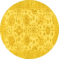 Ahgly Company u zatvorenom okrugli orijentalno žute tradicionalne prostirke, 5 '