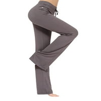 Colisha ženske gamaše vukene joge hlače Jednobojne dno dugu sportski visoki struk jeggings tamno sivi